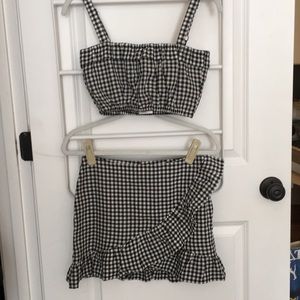 NWT Gingham Crop Top / Skort Set